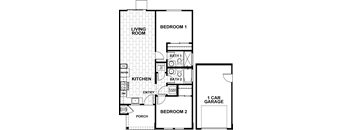 2B2B Floor Plan at Montessa Apartments, Vacaville, California