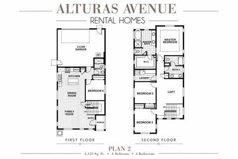 A floor plan for Alturas Avenue rental homes is displayed.