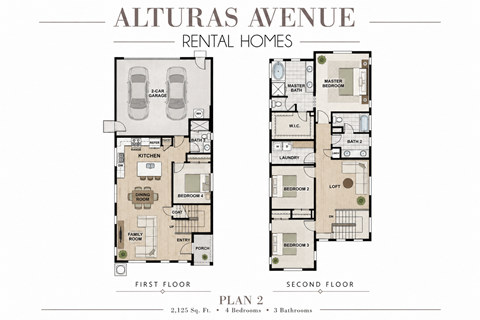 A floor plan for Alturas Avenue rental homes is shown.