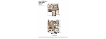 A floor plan for a 2019 Fairview property by Foothill Estates shows a 4 bedroom, 3 bathroom home with a detached 2 car garage.
