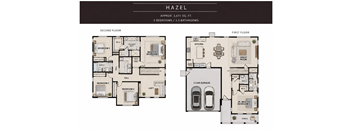 A floor plan for a two-story home with a garage.