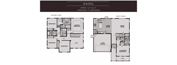 A floor plan for a two-story house with five bedrooms and three bathrooms.