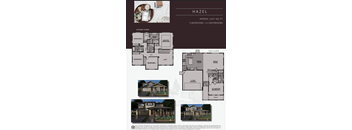 A real estate advertisement for a property named HAZEL, which is approximately 2,671 square feet, has 5 bedrooms and 3.5 bathrooms.