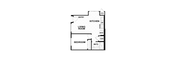 1Bed  Floor Plan at Montessa Apartments, Vacaville, California