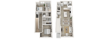 Two floor plan images of a house with labeled rooms.