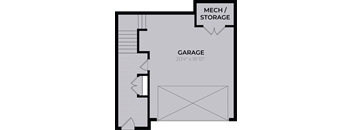A floor plan shows a garage sized at 20'4" x 18'10" with a mech/storage area.