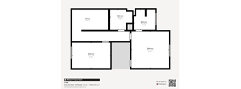 A floor plan of a property with a total area of 174 square feet, including two bedrooms and a bathroom.
