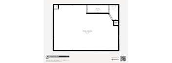A floor plan of a property with a kitchen, living room, staircase, bathroom and pantry.