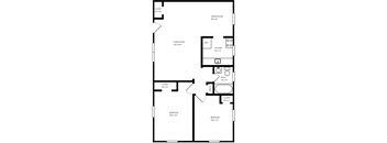 A black and white image of a floor plan for a house.