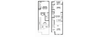 A black and white image of a floor plan for a house.
