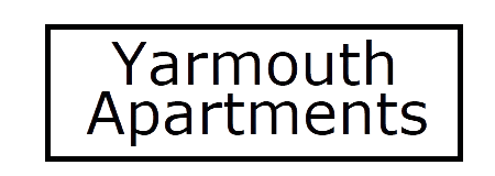 The image displays the text "Yarmouth Apartments" in a green background.