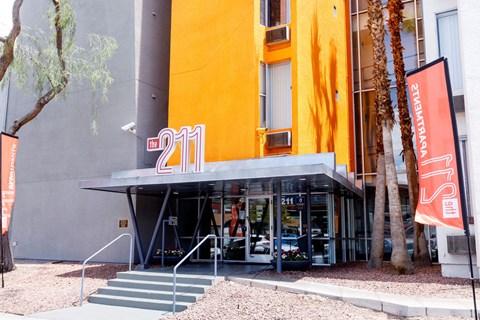 A building with the number 211 on it.