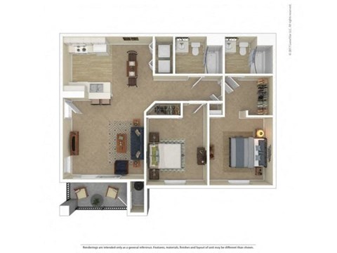 A floor plan of a house with a kitchen, living room, and bathroom.