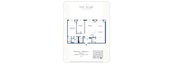A floor plan for a 2 Bedroom residence at The Selby in Milton Keynes.