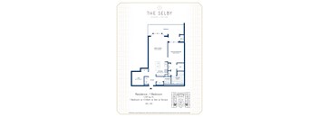 A floor plan for a one bedroom residence at The Selby in Milton Keynes.