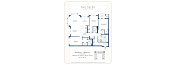 A floor plan for a 3 bedroom residence at The Selby in Milton, Iowa.