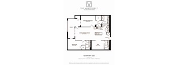 A black and white image of a floor plan for an apartment.
