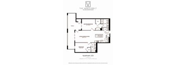 A black and white image of a floor plan for an apartment.