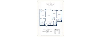 A floor plan for a 3 bedroom residence at The Selby in Milton, Quebec.