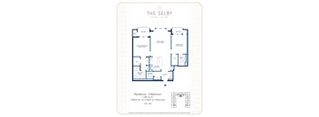 A floor plan for a 2 Bedroom Residence at The Selby in Milton Keynes.