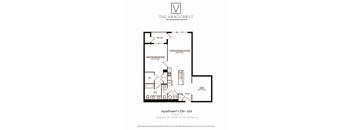 A black and white image of a floor plan for an apartment.