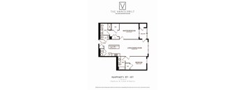 A black and white image of a floor plan for an apartment.