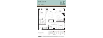 A floor plan for a 2 bedroom, 2 bathroom apartment in The Ridge, Upper Wellington.