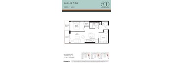A floor plan for an apartment at The Scenic 500 in Upper Wellington.