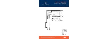 A floor plan for a suite in The St. James Tower B.