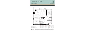 A floor plan for a 2 bedroom, 2 bathroom apartment.