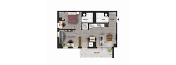 1 Bed + Den + 2 Baths