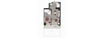1 Bed + 2 Baths