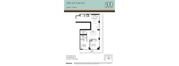 A floor plan for a 2 bedroom, 2 bathroom apartment at The Dundurn in Upper Wellington.