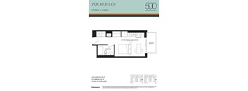 A floor plan for a property at The Durand shows a studio with an attached bath.