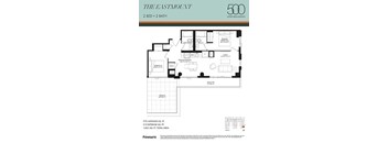A floor plan for a 2 bedroom, 2 bathroom apartment in The Eastmount, Upper Wellington.