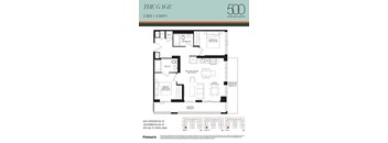 A floor plan for a 2 bedroom, 2 bathroom apartment in The Gage in Upper Wellington.