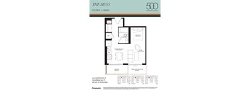 A floor plan for a studio apartment with one bathroom is shown.