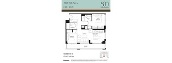 A floor plan for a 2 bedroom, 2 bathroom apartment in Upper Wellington.