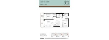 A floor plan for a 2 bedroom, 1 bathroom apartment in Upper Wellington.