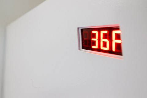 A digital display shows the temperature as 36 degrees Fahrenheit.