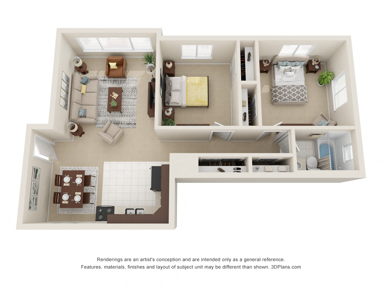 Hillvista two bedroom apartment floor plan