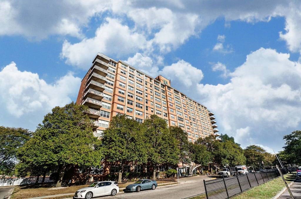 The View at Dayton Towers building exterior from the road