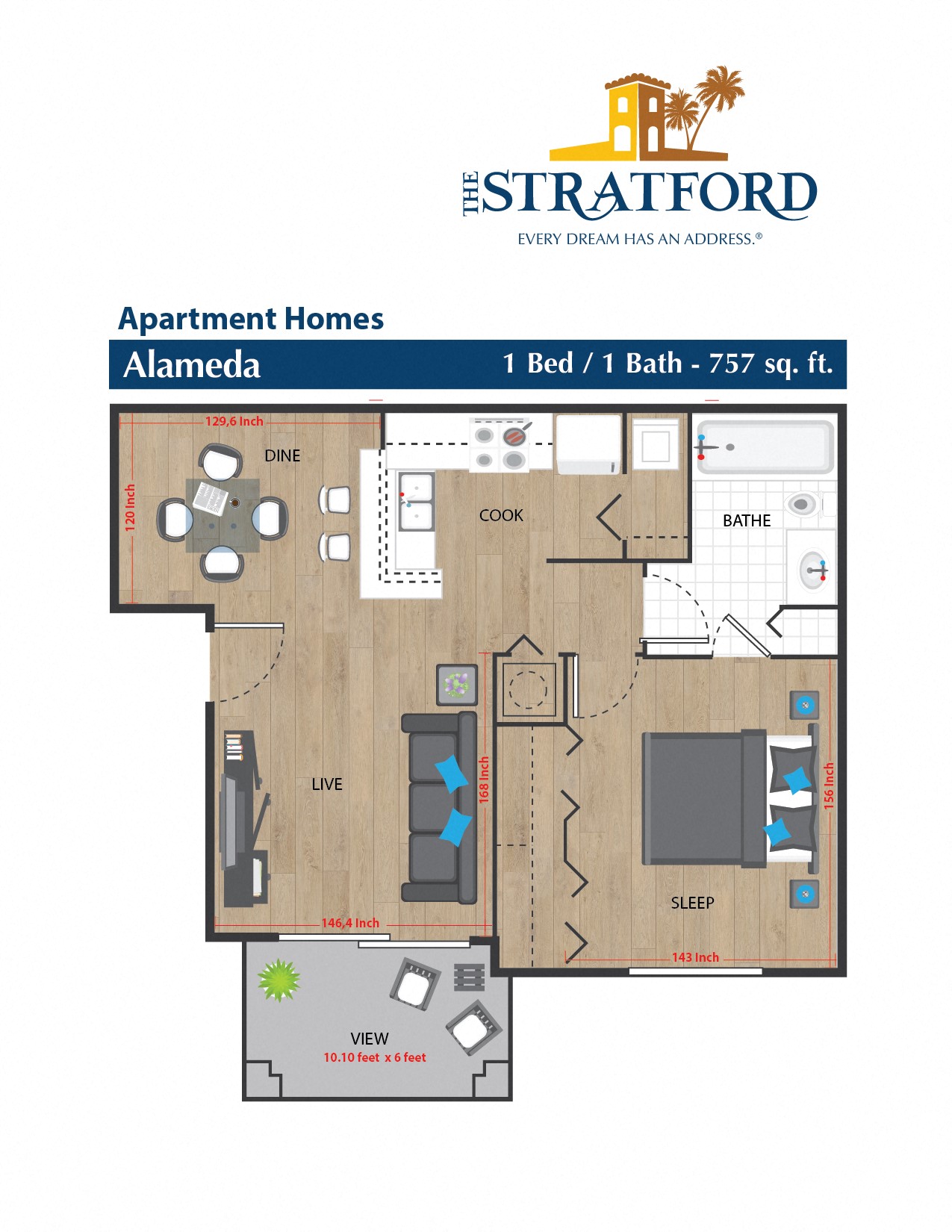 1 bed 1 bath