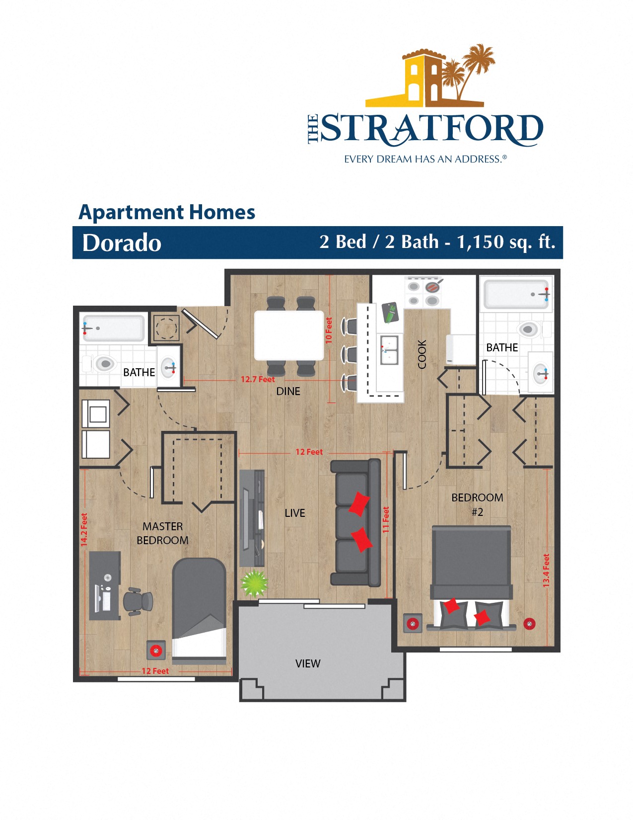 2 bed 2 bath