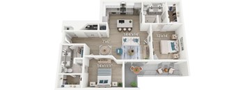 A floor plan of a house with dimensions and room layout.