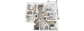 A top-down view of a house layout with labeled dimensions.
