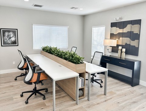 Executive business center in clubhouse