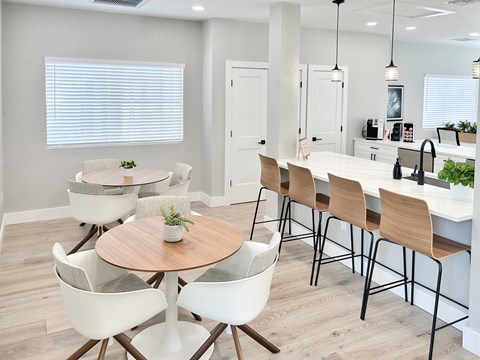 Clubhouse with kitchen and seating