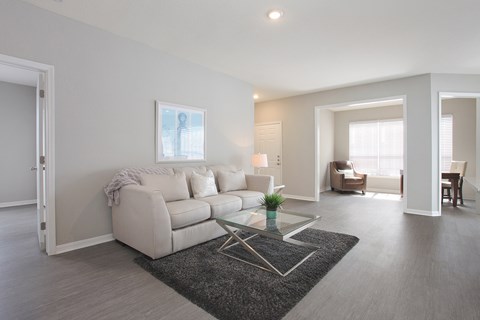 Hardwood-inspired flooring throughout in renovated suites (Legacy Series)
