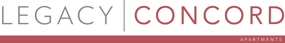 The image displays the words "LEGACY" and "CONCORD" in large, bold letters.